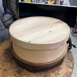 Red Wax Hoop Cheese in Wooden Box